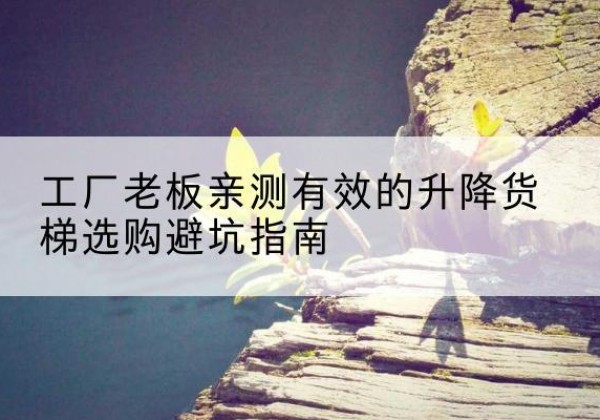 乡城升降货梯怎么选-工厂老板亲测有效的升降货梯选购避坑指南